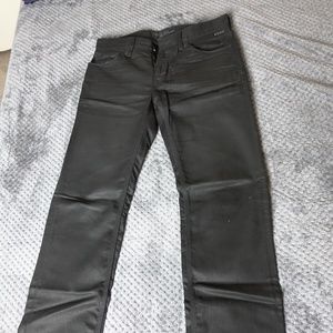 Guess Waxed Black Slim Straight Jeans